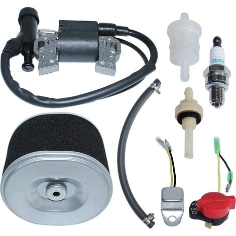 Kit filtre à air et bobine d'allumage pour Honda GX340 GX390 11HP 13HP Conduite de carburant, joint de filtre 17210-ZE3-010, 17210-ZE3-505, 30500-ZF6-W02