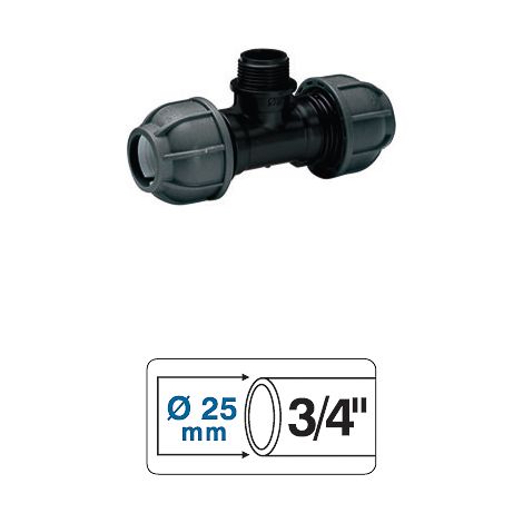 RACCORDO MASCHIO DOPPIO A T 3/4 UNIFLEX SFUSO NERO 824560