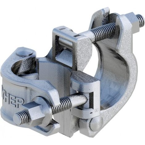 Layher – Collier orthogonal 22 mm – Charge d'utilisation 910 daN au glissement – Pour tubes de 42 à 49 mm – Classe BB selon NF EN74-1 RA BB C3 M
