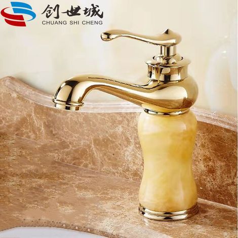 European and American style brass single-hole basin tap for hot and cold water, for bathroom sinks and basins - Splash-proof tap - Model B