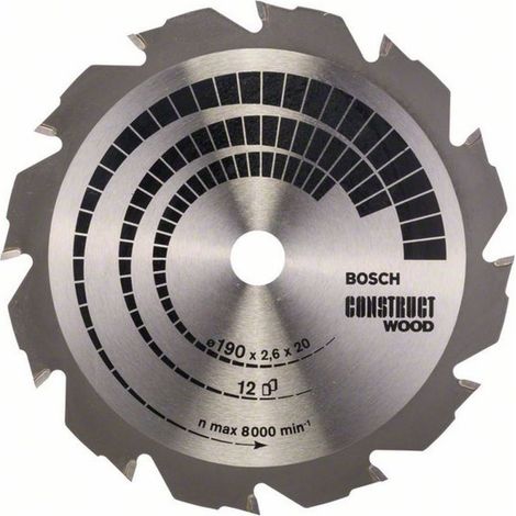 Bosch Construct Wood Kreissägeblatt 190 mm 12 Zähne (1/4)