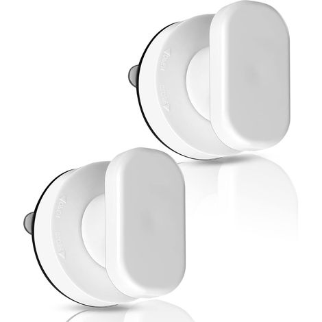 Lot de 2 Poignée de Porte à Ventouse, Poignée Baie Vitrée Avec Forte Ventouse, Pour Verre de Salle de Bain Armoire Tiroir, Blanc (1/5)