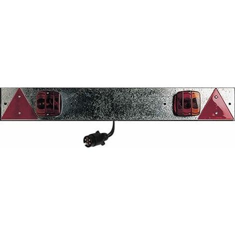 Mottez – Plaque d'immatriculation pour remorque 1m en acier galvanisé anti-rouille – Fixation par 2 vis – Alimentation par prise boule d'attelage – A064F
