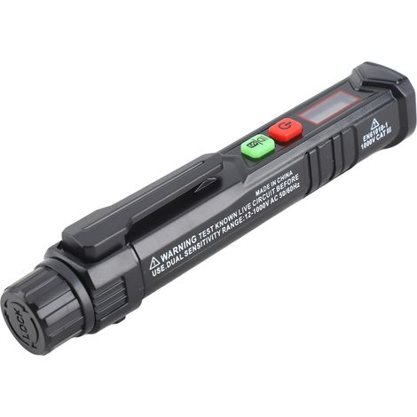 Stylo détecteur de tension alternative intelligent avec alarme sonore et lumineuse (1/5)