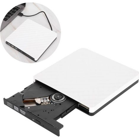 Graveur de DVD Externe USB3.0 Enregistreur 3.0 Lecteur Optique Accessoires d'Ordinateur pour XP - WIN7 - WIN8(Blanc )-LAF (1/4)