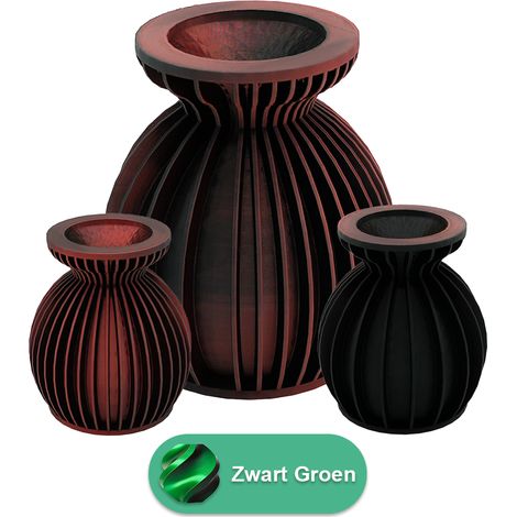Vase 3D en PLA Durable pour Fleurs Séchées et Artificielles - Design Moderne Aspect Bois - PANGIVO