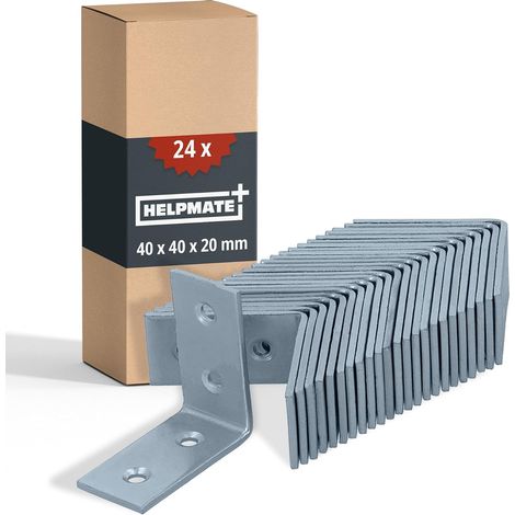 24 pièces équerre metal perforées – 40x40x20 mm – Équerre de fixation galvanisé & passivé bleu – Connecteur bois avec une excellente protection contre la corrosion (1/5)