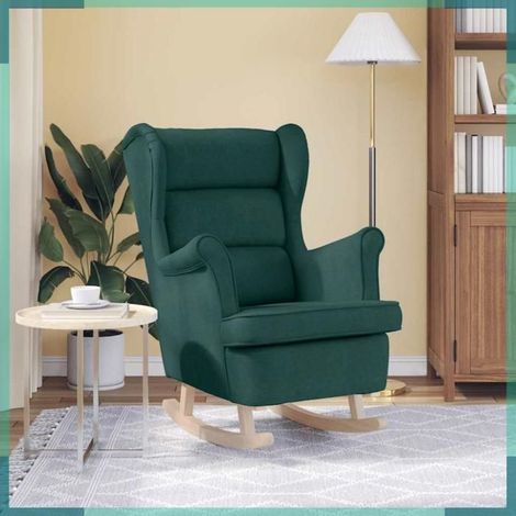 Chaise à bascule - 4016924 - Vert foncé - Tissu et bois - 74 x 90 x 102 cm (1/5)