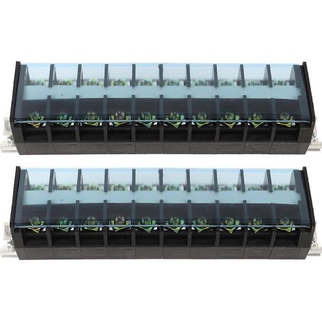 2PCS Bornier Rail DIN 660V 60A, Bloc de Jonction avec Couvercle Étanche Anti-Poussière pour Éclairage de Pont et Tunnel (1/5)