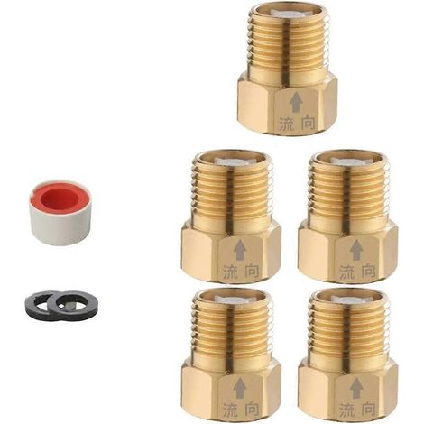 Clapet anti-retour pour salle de bain, robinet d'angle anti-refoulement et adaptateur anti-refoulement pour toilettes, couleur cuivre. (1/5)