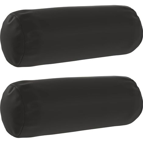vidaXL Funda de almohada 2 pcs HEERLEN Negro Ø 15 x 40 cm Poliéster (1/2)