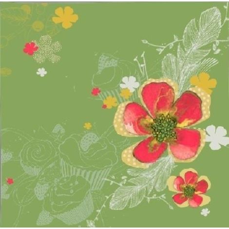 Carte Swarovski carrée CL2902BL Fleurs Olive