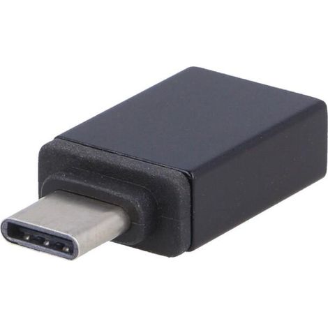 Adaptateur OTG USB 3.1 USB A femelle vers USB C male nickele noir