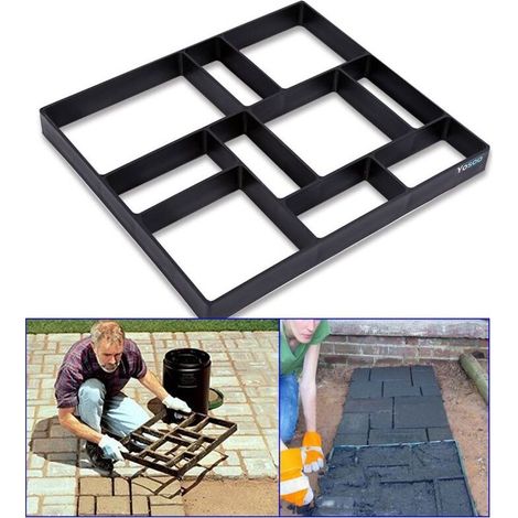 Garden Path Mold, Paving Mold, Plastic Pavement Mold for Concrete, Brick, Stone, Tea DIY Mold, 45 x 40 x 4cm (1/5)