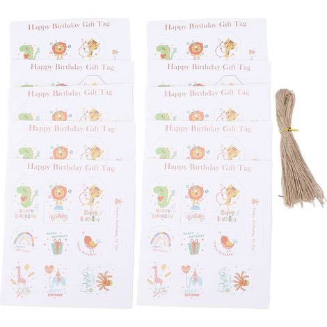 Etichette regalo resistenti alle pieghe e agli strappi, atossiche, per chiudere sacchetti con cordino di iuta per decorazioni, 100 pezzi (1/5)