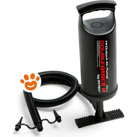 pompa manuale intex "double quick ii" colore nero con 3 ugelli, 36 cm - cod. 68614