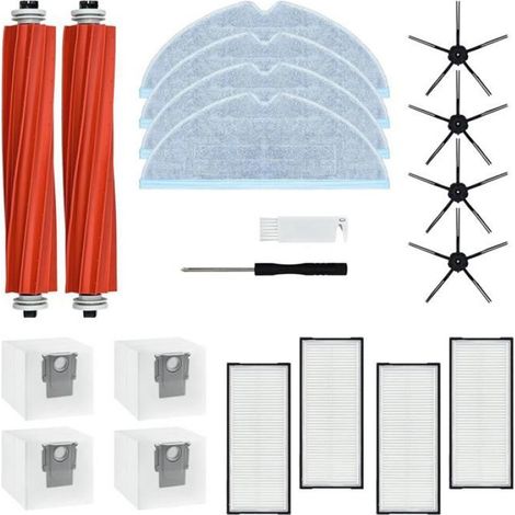 Kit Accessoires de Rechange pour Aspirateur Robot - Brosse Principale - Brosse Latérale - Filtre HEPA - Serpillière Microfibre - Sac à Poussière - 17 Pièces (1/5)