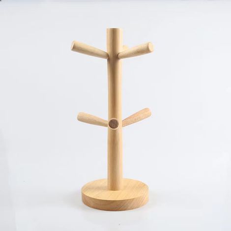 Porte-gobelet en bois Porte-gobelet en bois de caoutchouc Porte-gobelet de cuisine (1/2)