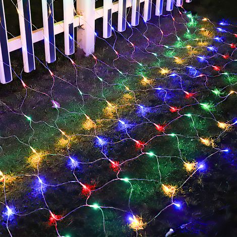 TolleTour Filet Lumineux LED 2x2M Multicolore Chaîne lumineuse avec 8 modes Rideau lumineux de Noël intérieur extérieur 200 LEDs (1/5)