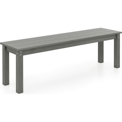 Banc de Jardin pour 2-3 Personnes, Banc d’Extérieur sans Dossier, pour Véranda, Jardin et Parc, 140 x 35 x 45 cm, Charge 340 kg, Gris (1/5)