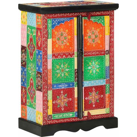 vidaXL Hand Painted Sideboard with Doors 53x30x75 cm Solid Wood Mango (1/5)