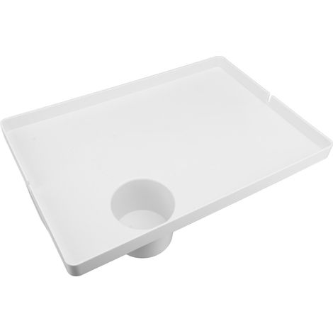 Nachttischablage zum Aufstecken auf das obere Etagenbett, abnehmbares Tablett mit Becher- und Kabelhalter für Schlafzimmer/Studentenwohnheim, Weiß (1/5)