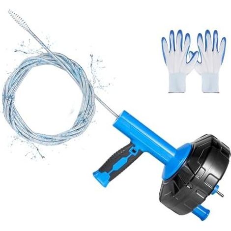 7,6 m Abflussspirale, Spiralrohrreinigung mit automatischer Funktion, manuelle und elektrische Abflussreinigung, Rohrreinigung für Toiletten, Waschbecken, Küchen und Badezimmer – automatisch (1/5)