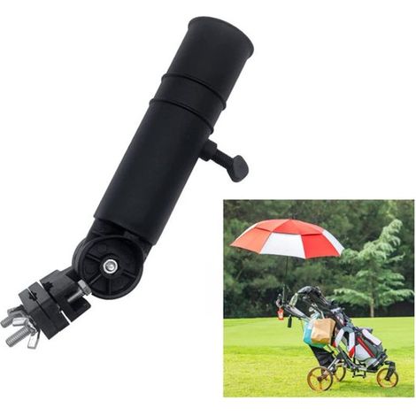 Soporte ajustable para sombrilla para carritos de golf，sillas de pesca y buggies，plástico PP，apto para mástiles de sombrilla de hasta 40 mm