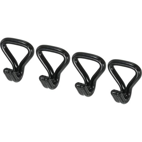 Ratschen-Doppel-J-Haken 4er-Pack, 0,8t Traglast, für 1" Zurrgurte, LKW, Anhänger