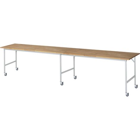 Rau Table de travail mobile Jerry (6 LR), L4000xP800xH900mm, Plateau B-25mm (1/4)