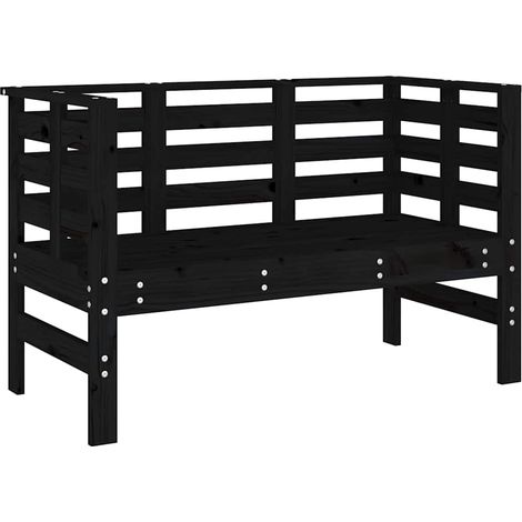 Garden Bench Black 111.5x53x71 cm Solid Wood Pine vidaXL (1/5)