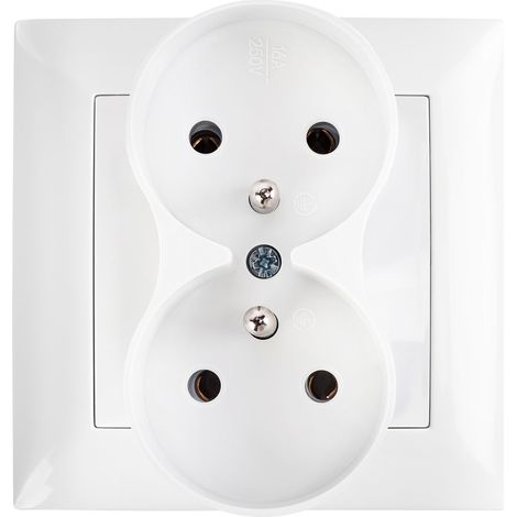 Toolight Double Grounded Socket With Frame Oste Jnh002-g White (1/5)