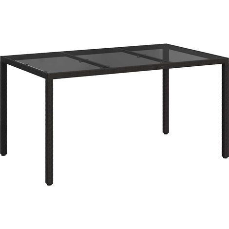 Maison Exclusive - Gartentisch Schwarz 150 x 90 x 75 cm Poly-Ratt