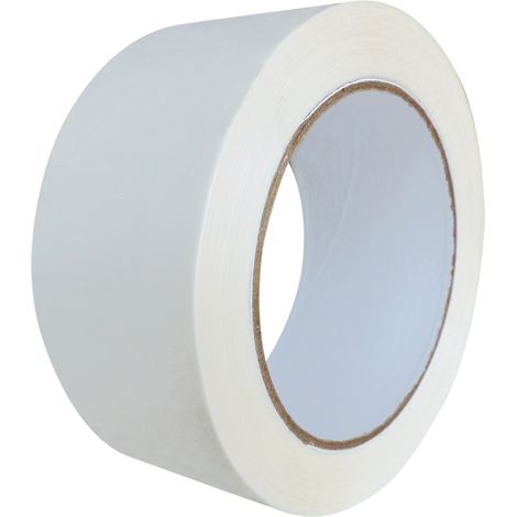 Lot de 6 Ruban adhésif polypropylène caoutchouc naturel 48 mm x 100 M Blanc