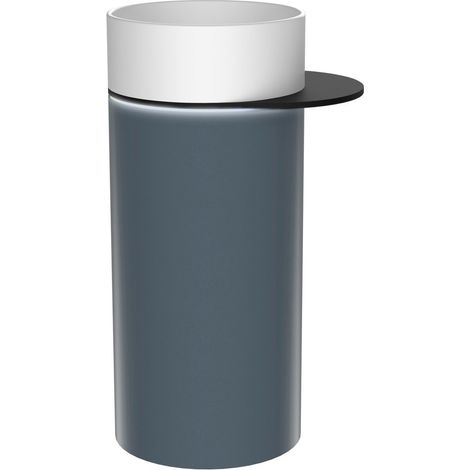 Lavabo sur pied en céramique OASIS 40x89x52cm, étagère pour espace, sienne (1/4)