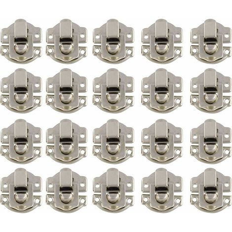 Loquet Boîtes Petite Taille Rétro Fermoir Métal Verrouillage Moraillon Vintage Boîte Porte Coque Coffre Fer Ensemble Loquet Tiroir Antique avec 80 Vis pour Armoire à Bijoux en Bois Décoratif, (1/5)