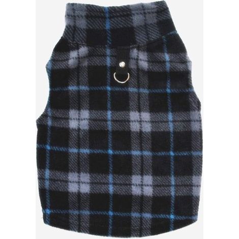 1 Gilet polaire chien, motif carreaux, boucle laisse, taille M, hiver Noël (1/4)