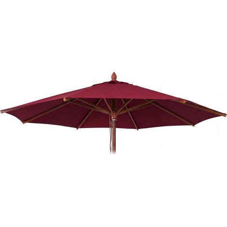[NEUWERTIG] Ersatz-Bezug für Gastronomie Holz-Sonnenschirm HHG-539b, Sonnenschirmbezug, rund Ø4m Polyester bordeaux