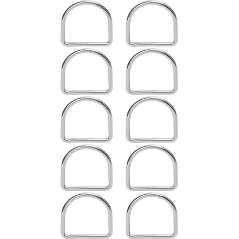 10 Pièces Anneaux en D en Acier Inoxydable 316 Soudés sans Soudure pour Accessoires de Surf et Kayak 6mm 60x57x6mm (1/5)