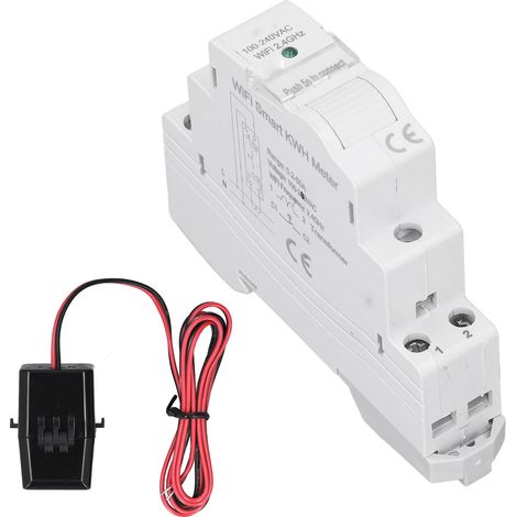 Compteur électrique intelligent WiFi 1 voie, mesure en temps réel du courant, tension et puissance, monophasé AC 100‑240V, surveillance énergétique à distance. (1/5)