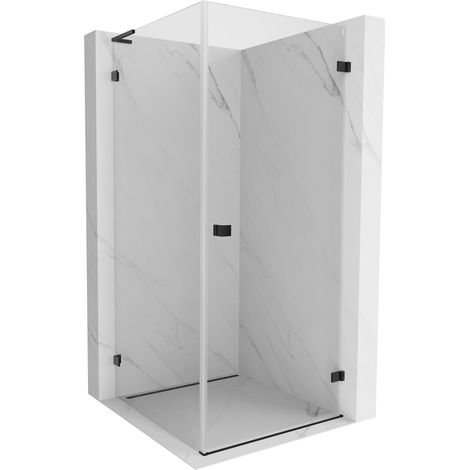 Cabine de douche battante droite Mexen Lunar-B L 90 x 90 cm, transparent, noire - 832L-090-090-70-00-P (1/5)