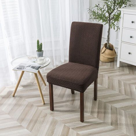 Brown Chair Cover, 50 x 60 x 15 cm, 1 Piece Elastic Dining Chair Cover, Washable Dining Chair Cover (1/5)