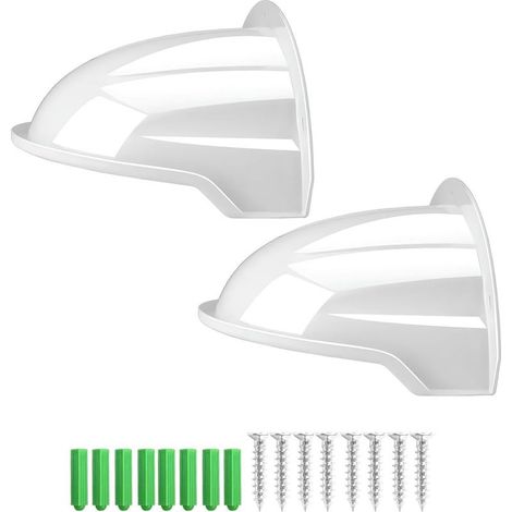 Lot de 2 Blanc Housse de Caméra de Surveillance CCTV,ABS BouclierProtection Solaire, Protection Contre la Pluie pour Caméras Bullet et Dome (1/5)