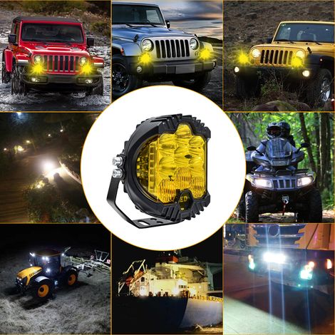 Stück 7-Zoll-LED-Arbeitsscheinwerfer mit Befestigungslaschen, Spot-, Flut- und Kombinationsstrahl, Nebelscheinwerfer für Offroad-Fahrten (1/5)