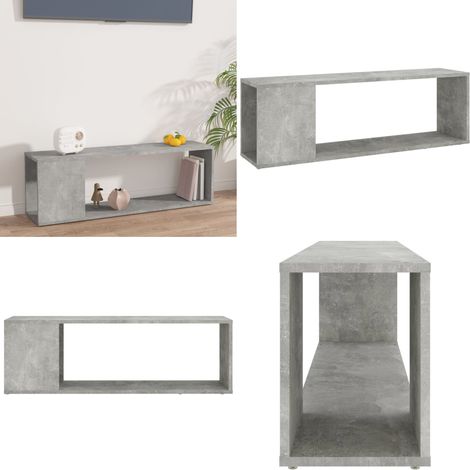 TV-Schrank Betongrau 100x24x32 cm Holzwerkstoff - TV Schrank - Holzwerkstoff - Betongrau - Wohnraum - Wohnzimmermöbel - Home & Living