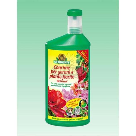 CONCIME LIQUIDO BIOLOGICO ORGANICO PER GERANI E PIANTE FIORITE LT.1 NEUDORFF