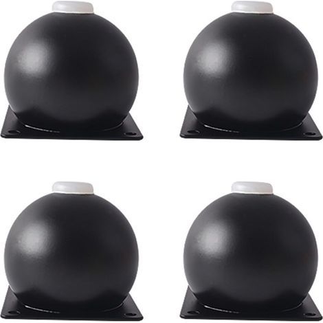 Lot de 4 pieds de canapé ronds en métal, pieds de meuble à visser, haute capacité de charge, pieds de lit, rehausseurs (noir, moyen) (1/5)