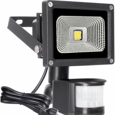 Projecteur extérieur de 1,5 mètre, 10 W, 6 500 K (lumière blanche froide) (1/4)