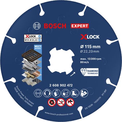 Bosch Grinding/Cutting Disc EXPERT Metal Diamond Cutting Disc, X-LOCK, 115 x 22.23 mm 2608902472 (1/5)