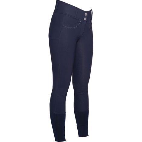 42 IT, marrone scuro: Pantaloni per equitazione da donna modello Arezzo a vita alta full grip